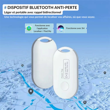 Traceur Bluetooth multifonction pour valise, clĂ©s et objets â Dispositif anti-perte compact et compatible avec l'application Localiser pour iPhone. IdĂ©al pour le suivi des sacs, vĂ©los, portefeuilles et parapluies en France.